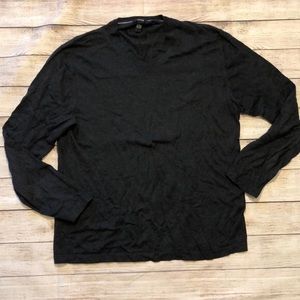Mens V Neck Sweater Dark Gray Black2 (3)